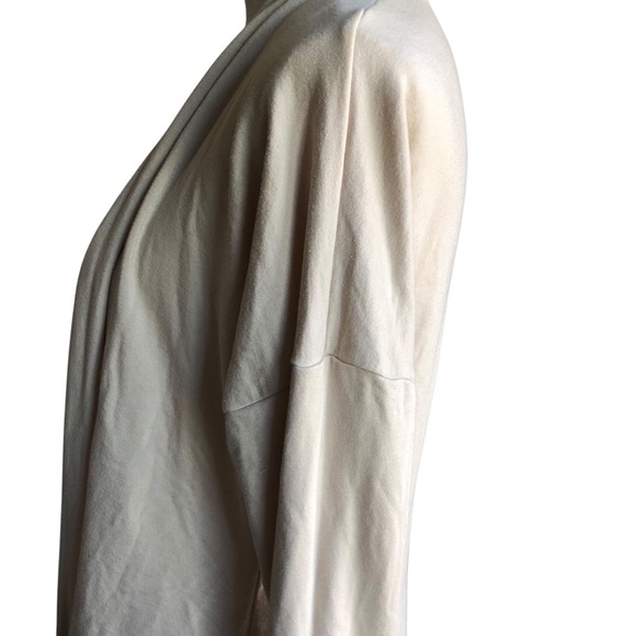 Michael Lauren Open Waterfall Front Cardigan Thumbholes Cream Oversized XS/S - Picture 4 of 9